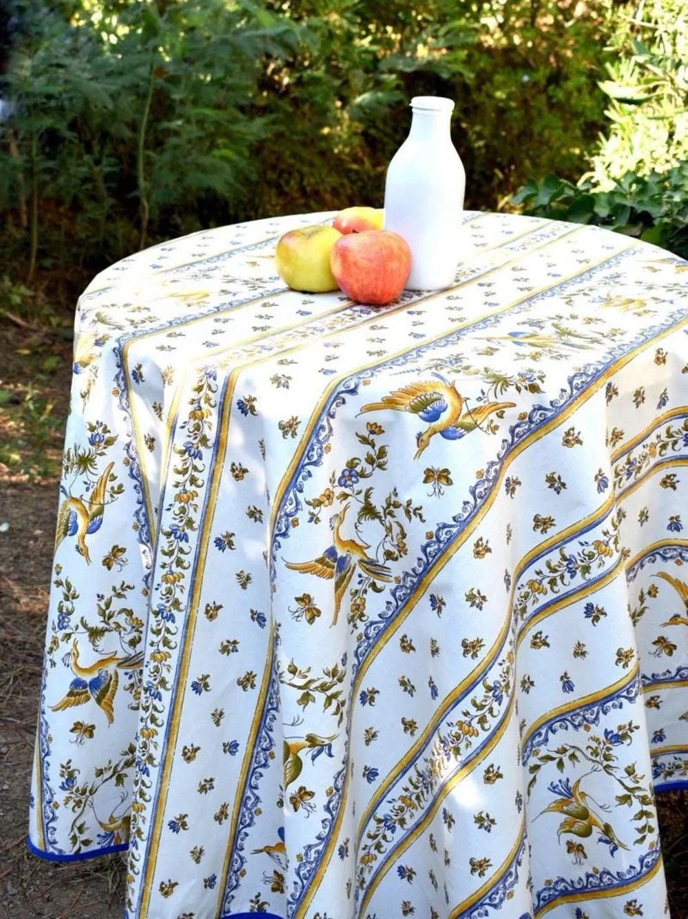 French Moustiers Provence Tablecloth Birds Floral Provencal Cotton Table Cover